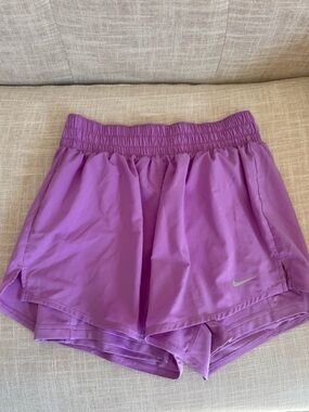 Nike Women's light purple/pink Athletic Running Shorts with Reflective Swoosh